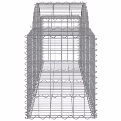 vidaXL Arched Gabion Basket Stone Basket Gabion Retaining Wall Galvanised Iron - 200 x 50 x 60/80 cm/11 pcs - Additional view 4
