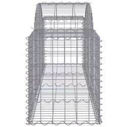 vidaXL Arched Gabion Basket Stone Basket Gabion Retaining Wall Galvanised Iron - 200 x 50 x 60/80 cm/14 pcs - Additional view 4