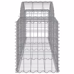 vidaXL Arched Gabion Basket Stone Basket Gabion Retaining Wall Galvanised Iron - 200 x 50 x 60/80 cm/ 30 pcs - Additional view 4