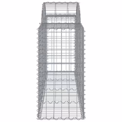 vidaXL Arched Gabion Basket Stone Basket Gabion Retaining Wall Galvanised Iron - 200 x 50 x 80/100 cm/ 4 pcs - Additional view 4