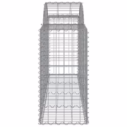 vidaXL Arched Gabion Basket Stone Basket Gabion Retaining Wall Galvanised Iron - 200 x 50 x 80/100 cm/ 5 pcs - Additional view 4