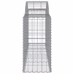 vidaXL Arched Gabion Basket Stone Basket Gabion Retaining Wall Galvanised Iron - 200 x 50 x 80/100 cm/ 8 pcs - Additional view 4