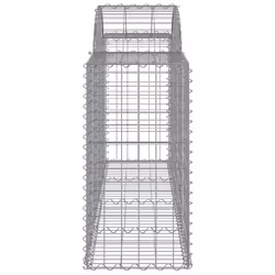 vidaXL Arched Gabion Basket Stone Basket Gabion Retaining Wall Galvanised Iron - 200 x 50 x 80/100 cm/12 pcs - Additional view 4