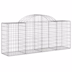 vidaXL Arched Gabion Basket Stone Basket Gabion Retaining Wall Galvanised Iron - 200 x 50 x 80/100 cm/13 pcs - Additional view 2