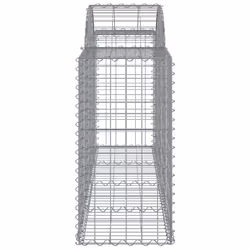 vidaXL Arched Gabion Basket Stone Basket Gabion Retaining Wall Galvanised Iron - 200 x 50 x 80/100 cm/25 pcs - Additional view 4