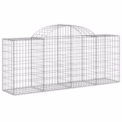 vidaXL Arched Gabion Basket Stone Basket Gabion Retaining Wall Galvanised Iron - 200 x 50 x 80/100 cm/ 40 pcs - Additional view 2