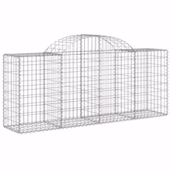 vidaXL Arched Gabion Basket Stone Basket Gabion Retaining Wall Galvanised Iron - 200 x 50 x 80/100 cm/ 50 pcs - Additional view 2