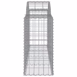 vidaXL Arched Gabion Basket Stone Basket Gabion Retaining Wall Galvanised Iron - 200 x 50 x 80/100 cm/ 50 pcs - Additional view 4