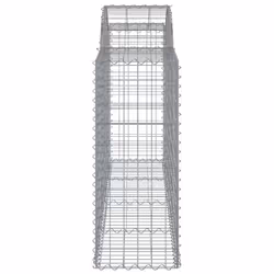 vidaXL Arched Gabion Basket Stone Basket Gabion Retaining Wall Galvanised Iron - 200 x 50 x 100/120 cm/ 4 pcs - Additional view 4