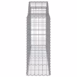 vidaXL Arched Gabion Basket Stone Basket Gabion Retaining Wall Galvanised Iron - 200 x 50 x 100/120 cm/ 8 pcs - Additional view 4
