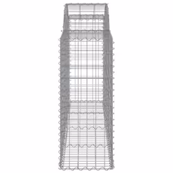 vidaXL Arched Gabion Basket Stone Basket Gabion Retaining Wall Galvanised Iron - 200 x 50 x 100/120 cm/ 10 pcs - Additional view 4