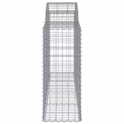 vidaXL Arched Gabion Basket Stone Basket Gabion Retaining Wall Galvanised Iron - 200 x 50 x 100/120 cm/13 pcs - Additional view 4