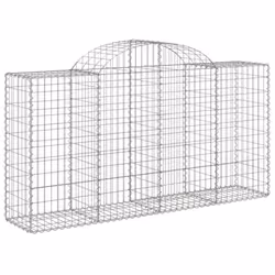 vidaXL Arched Gabion Basket Stone Basket Gabion Retaining Wall Galvanised Iron - 200 x 50 x 100/120 cm/15 pcs - Additional view 2