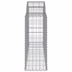 vidaXL Arched Gabion Basket Stone Basket Gabion Retaining Wall Galvanised Iron - 200 x 50 x 100/120 cm/15 pcs - Additional view 4