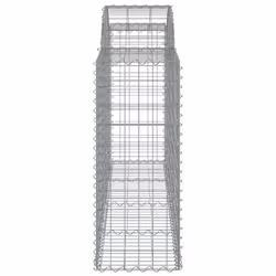 vidaXL Arched Gabion Basket Stone Basket Gabion Retaining Wall Galvanised Iron - 200 x 50 x 100/120 cm/ 50 pcs - Additional view 4