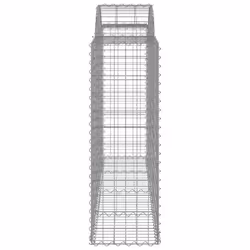 vidaXL Arched Gabion Basket Stone Basket Gabion Retaining Wall Galvanised Iron - 200 x 50 x 120/140 cm/ 2 pcs - Additional view 4