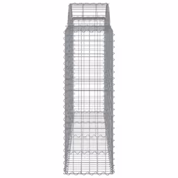 vidaXL Arched Gabion Basket Stone Basket Gabion Retaining Wall Galvanised Iron - 200 x 50 x 120/140 cm/ 8 pcs - Additional view 4