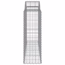 vidaXL Arched Gabion Basket Stone Basket Gabion Retaining Wall Galvanised Iron - 200 x 50 x 120/140 cm/ 11 pcs - Additional view 4