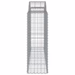 vidaXL Arched Gabion Basket Stone Basket Gabion Retaining Wall Galvanised Iron - 200 x 50 x 120/140 cm/ 12 pcs - Additional view 4