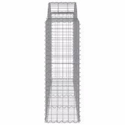 vidaXL Arched Gabion Basket Stone Basket Gabion Retaining Wall Galvanised Iron - 200 x 50 x 120/140 cm/ 40 pcs - Additional view 4