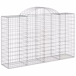 vidaXL Arched Gabion Basket Stone Basket Gabion Retaining Wall Galvanised Iron - 200 x 50 x 120/140 cm/ 50 pcs - Additional view 2