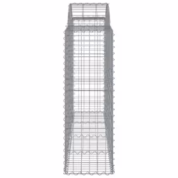 vidaXL Arched Gabion Basket Stone Basket Gabion Retaining Wall Galvanised Iron - 200 x 50 x 120/140 cm/ 50 pcs - Additional view 4