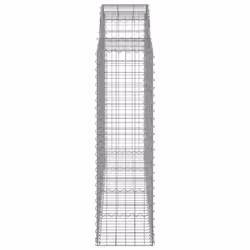 vidaXL Arched Gabion Basket Stone Basket Gabion Retaining Wall Galvanised Iron - 200 x 50 x 140/160 cm/ 2 pcs - Additional view 4