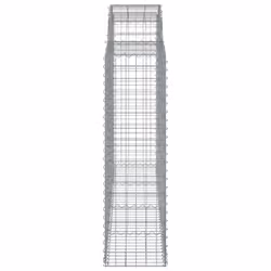 vidaXL Arched Gabion Basket Stone Basket Gabion Retaining Wall Galvanised Iron - 200 x 50 x 140/160 cm/ 3 pcs - Additional view 4