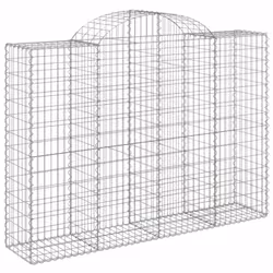 vidaXL Arched Gabion Basket Stone Basket Gabion Retaining Wall Galvanised Iron - 200 x 50 x 140/160 cm/ 6 pcs - Additional view 2