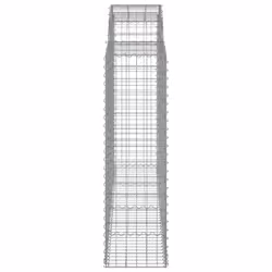 vidaXL Arched Gabion Basket Stone Basket Gabion Retaining Wall Galvanised Iron - 200 x 50 x 140/160 cm/ 7 pcs - Additional view 4