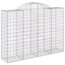vidaXL Arched Gabion Basket Stone Basket Gabion Retaining Wall Galvanised Iron - 200 x 50 x 140/160 cm/15 pcs - Additional view 2