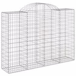 vidaXL Arched Gabion Basket Stone Basket Gabion Retaining Wall Galvanised Iron - 200 x 50 x 140/160 cm/ 20 pcs - Additional view 2