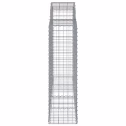 vidaXL Arched Gabion Basket Stone Basket Gabion Retaining Wall Galvanised Iron - 200 x 50 x 140/160 cm/ 20 pcs - Additional view 4