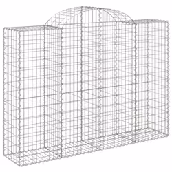 vidaXL Arched Gabion Basket Stone Basket Gabion Retaining Wall Galvanised Iron - 200 x 50 x 140/160 cm/ 25 pcs - Additional view 2