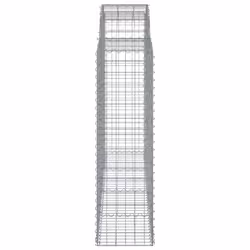 vidaXL Arched Gabion Basket Stone Basket Gabion Retaining Wall Galvanised Iron - 200 x 50 x 140/160 cm/ 40 pcs - Additional view 4
