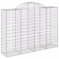 vidaXL Arched Gabion Basket Stone Basket Gabion Retaining Wall Galvanised Iron - 200 x 50 x 140/160 cm/ 50 pcs