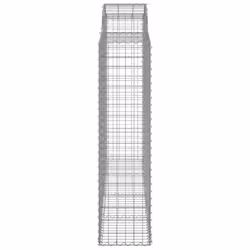 vidaXL Arched Gabion Basket Stone Basket Gabion Retaining Wall Galvanised Iron - 200 x 50 x 160/180 cm/ 6 pcs - Additional view 4