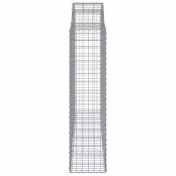 vidaXL Arched Gabion Basket Stone Basket Gabion Retaining Wall Galvanised Iron - 200 x 50 x 160/180 cm/ 7 pcs - Additional view 4
