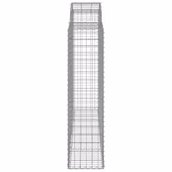 vidaXL Arched Gabion Basket Stone Basket Gabion Retaining Wall Galvanised Iron - 200 x 50 x 160/180 cm/ 11 pcs - Additional view 4