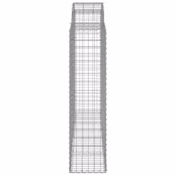 vidaXL Arched Gabion Basket Stone Basket Gabion Retaining Wall Galvanised Iron - 200 x 50 x 160/180 cm/ 25 pcs - Additional view 4