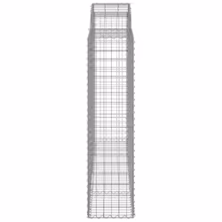 vidaXL Arched Gabion Basket Stone Basket Gabion Retaining Wall Galvanised Iron - 200 x 50 x 160/180 cm/ 30 pcs - Additional view 4