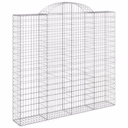 vidaXL Arched Gabion Basket Stone Basket Gabion Retaining Wall Galvanised Iron - 200 x 50 x 180/200 cm/2 pcs - Additional view 2