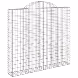 vidaXL Arched Gabion Basket Stone Basket Gabion Retaining Wall Galvanised Iron - 200 x 50 x 180/200 cm/3 pcs - Additional view 2