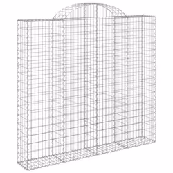 vidaXL Arched Gabion Basket Stone Basket Gabion Retaining Wall Galvanised Iron - 200 x 50 x 180/200 cm/8 pcs - Additional view 2