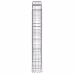 vidaXL Arched Gabion Basket Stone Basket Gabion Retaining Wall Galvanised Iron - 200 x 50 x 180/200 cm/10 pcs - Additional view 4