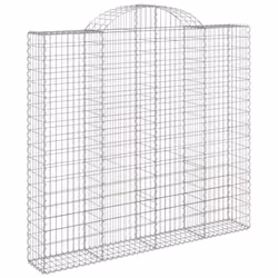 vidaXL Arched Gabion Basket Stone Basket Gabion Retaining Wall Galvanised Iron - 200 x 50 x 180/200 cm/11 pcs - Additional view 2