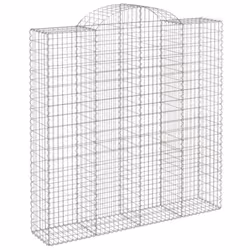 vidaXL Arched Gabion Basket Stone Basket Gabion Retaining Wall Galvanised Iron - 200 x 50 x 200/220 cm/2 pcs - Additional view 2