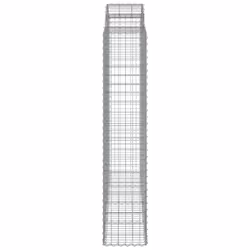 vidaXL Arched Gabion Basket Stone Basket Gabion Retaining Wall Galvanised Iron - 200 x 50 x 200/220 cm/2 pcs - Additional view 4