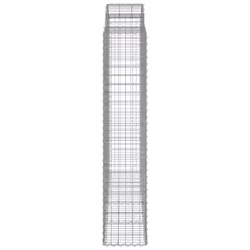 vidaXL Arched Gabion Basket Stone Basket Gabion Retaining Wall Galvanised Iron - 200 x 50 x 200/220 cm/4 pcs - Additional view 4