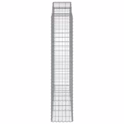 vidaXL Arched Gabion Basket Stone Basket Gabion Retaining Wall Galvanised Iron - 200 x 50 x 200/220 cm/ 7 pcs - Additional view 4